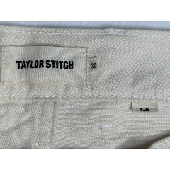 Taylor Stitch Slim Organic Selvedge Jean Men’s 30x34 Natural Button Fly Rivets - Picture 3 of 16